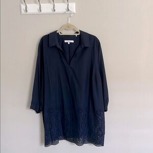 Navy Eyelet Tunic